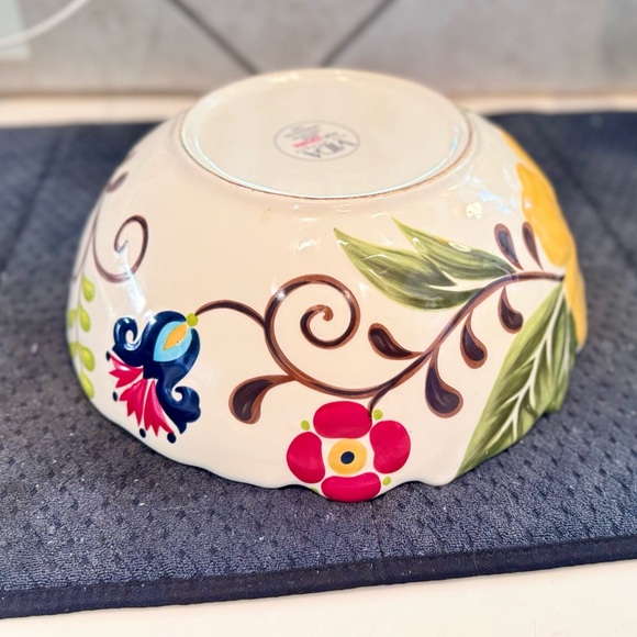 JARDINE Vida Eva Mendes for Espana Handpainted Ceramic 11” Serving Bowl - Picture 8 of 15